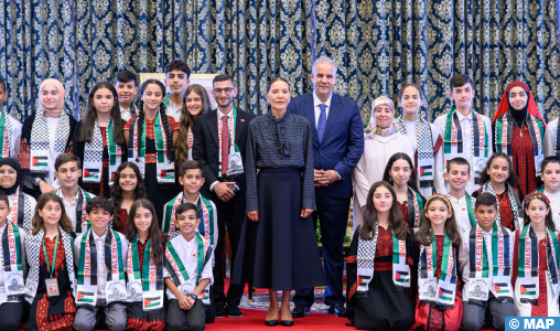 SAR la Princesse Lalla Hasnaa reçoit les enfants maqdessis participant à la 14ème édition des colonies de vacances de l’Agence Bayt Mal Al-Qods