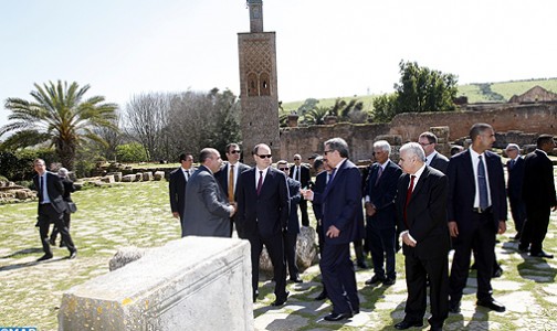 صاحب السمو ألبير الثاني أمير موناكو يزور الموقع الأثري شالة بالرباط