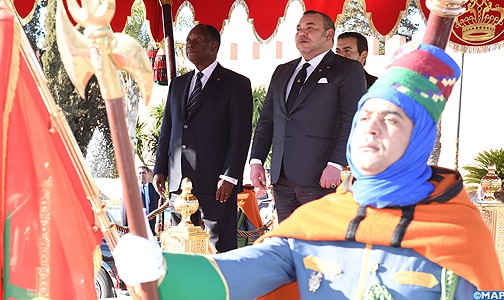 حفل استقبال رسمي بمراكش على شرف رئيس جمهورية الكوت ديفوار