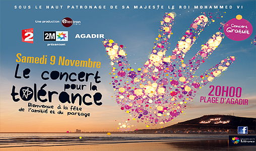Le 9ème Concert pour la Tolérance le 9 novembre à Agadir