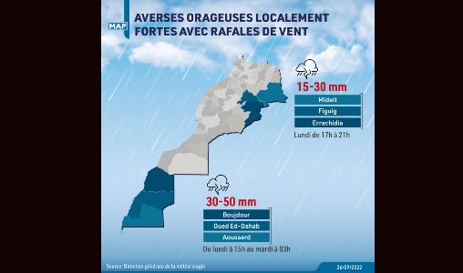 Averses orageuses localement fortes avec rafales de vent dans plusieurs provinces (bulletin d’alerte)